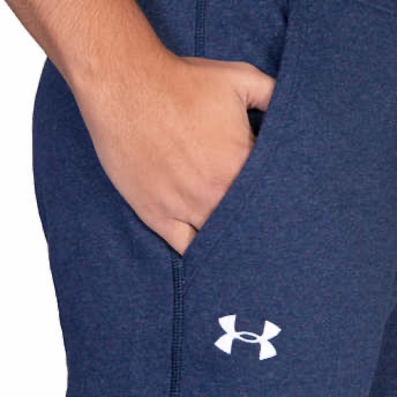 New Mens Under Armour Hustle Fleece Sweatpants Blue - Picture 4 of 14